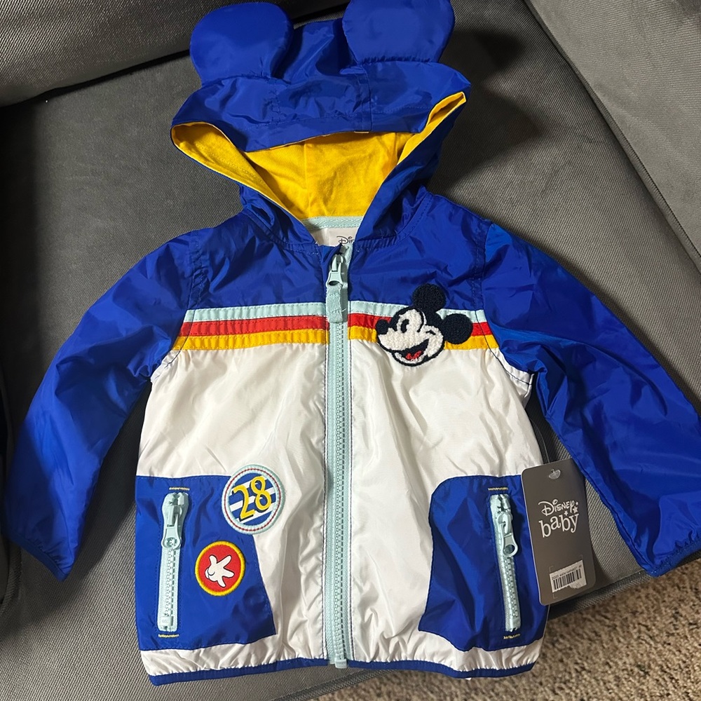 Disney Baby Blue and White Jacket with Mickey Mouse